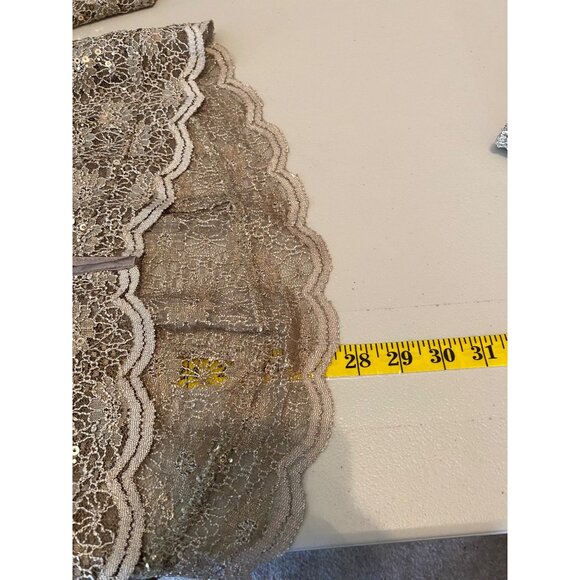 R & M Richards Beige Sequin Lace Dress & Jacket Set Size 6 - Picture 14 of 16